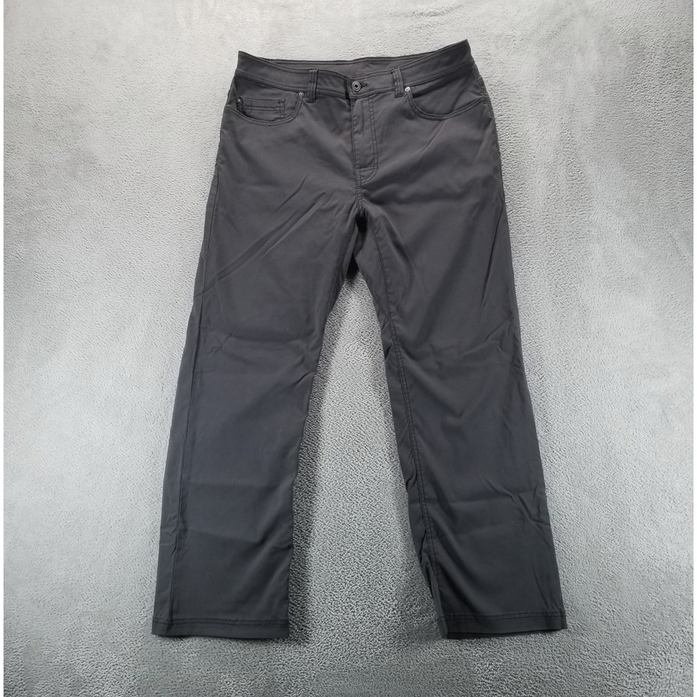 PrAna Pants Mens 36x30 Gray Brion‎ Straight Stretch Nylon Hiking Travel Casual